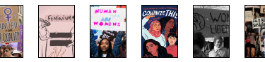 several photos illustrating feminism referring to other projects of my comrades