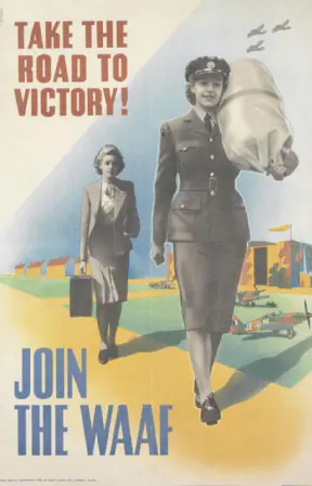 affiche incitant les femmes à venir aider pour la guerre